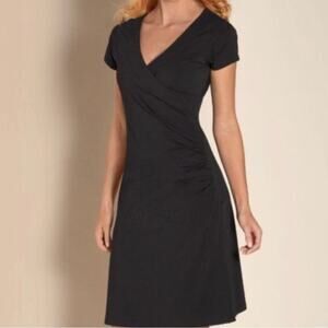 Soft Surroundings wrap dress short sleeve t-shirt style faux wrap black size S